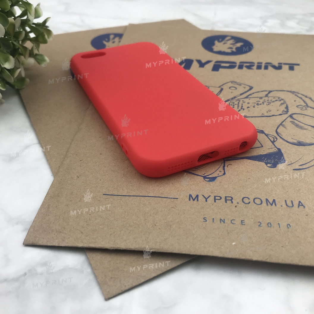 Чохол силіконовий для iPhone 5 / 5S червоний (4468) - фото 2 - Чохли для УФ друку