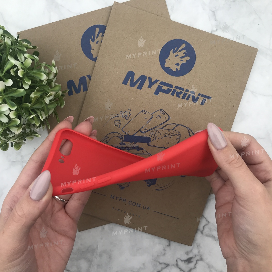Чохол силіконовий для iPhone 7 PLUS / 8 PLUS червоний (4486) - фото 3 - Чохли для УФ друку