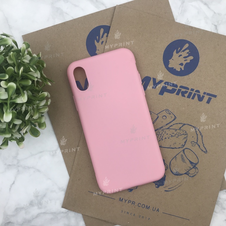 Чохол силіконовий для iPhone X рожевий (4497) 