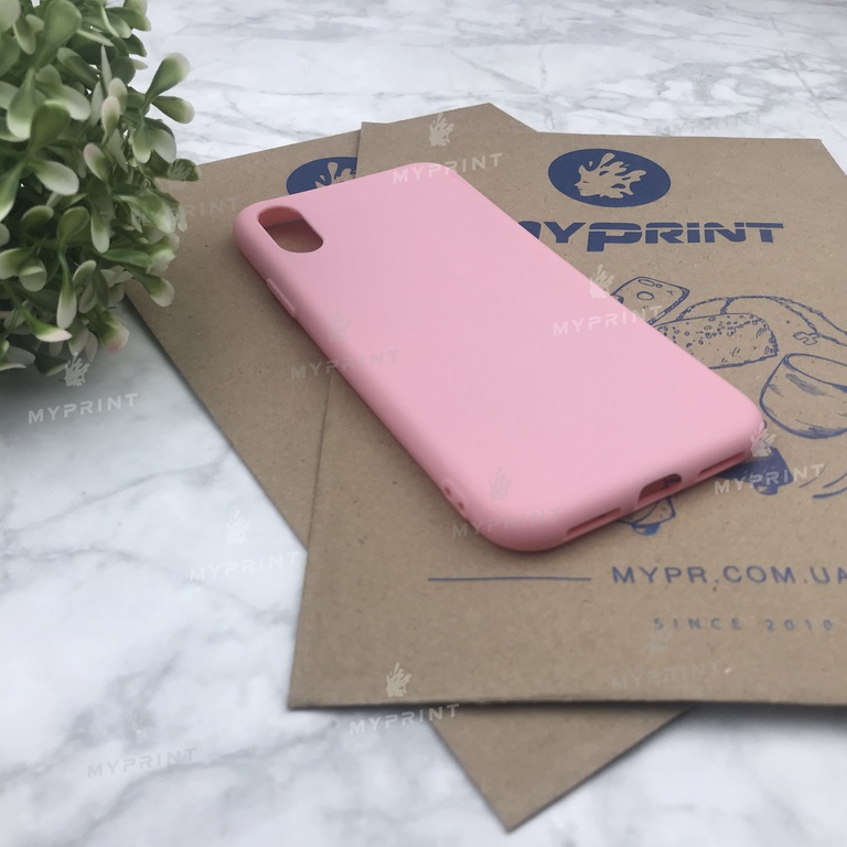 Чохол силіконовий для iPhone X рожевий (4497) 