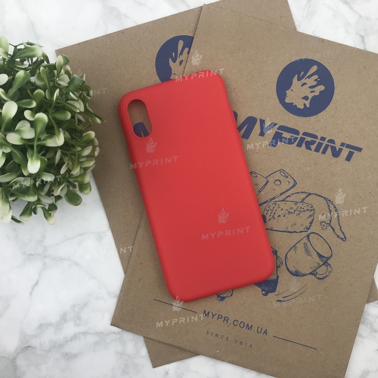 Чохол силіконовий для iPhone X червоний (4498) 