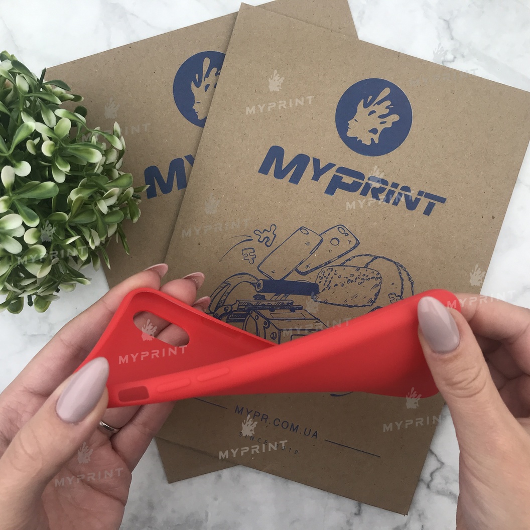 Чохол силіконовий для iPhone X червоний (4498) - фото 3 - Чохли для УФ друку