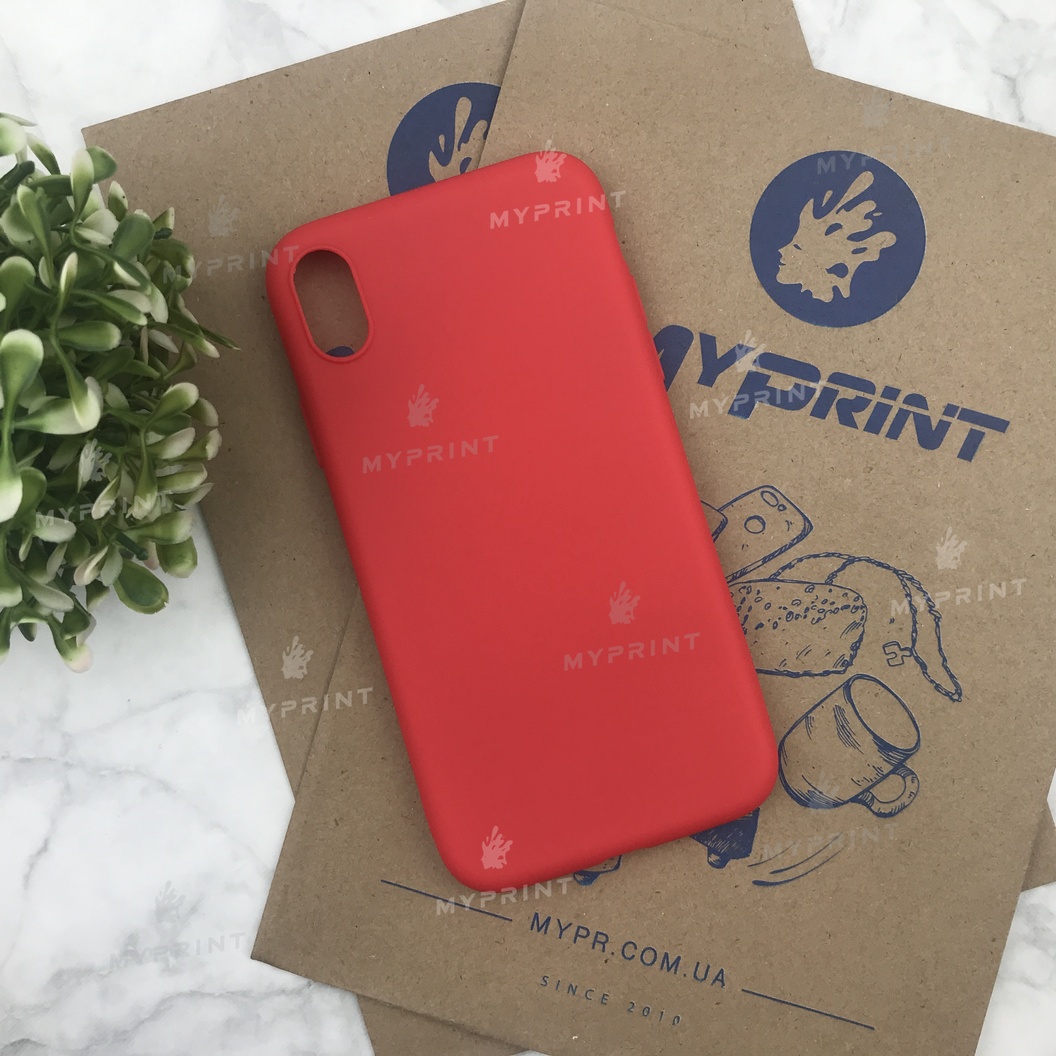 Silicone cover for iPhone XR red (4504) - фото 1 Silicone cover for iPhone XR red (4504) - фото 1 - Covers for UV printing