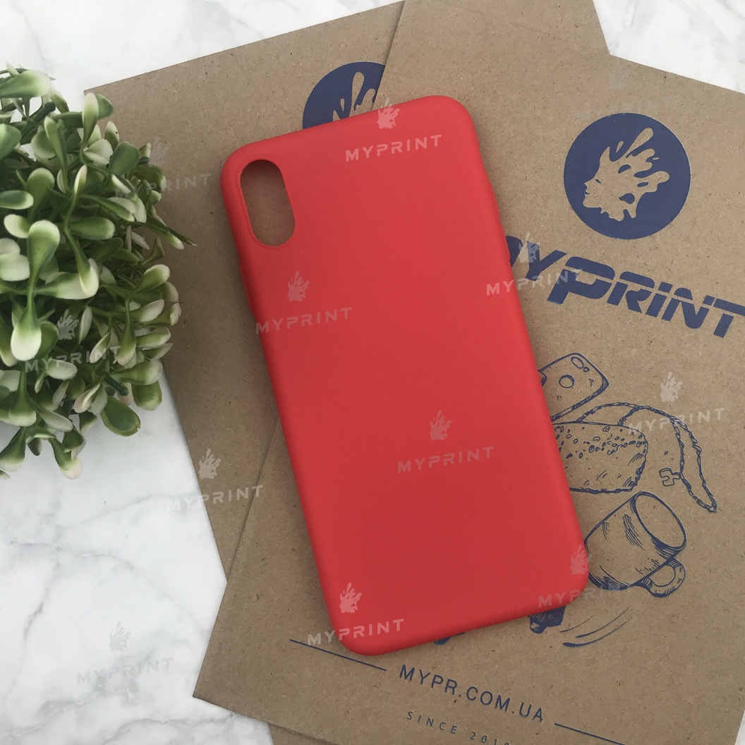 Silicone case for iPhone XS Max red (4510) - фото 1 Silicone case for iPhone XS Max red (4510) - фото 1 - Covers for UV printing