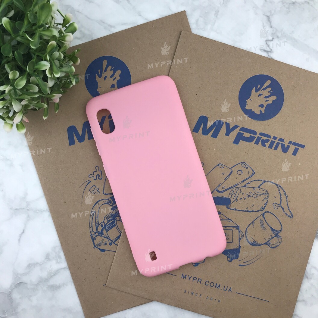 Чохол силіконовий для Samsung A10 рожевий (4801) - фото 1 - Чохли для УФ друку