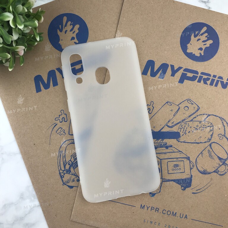 Чохол силіконовий для Samsung A40 білий (5491) 