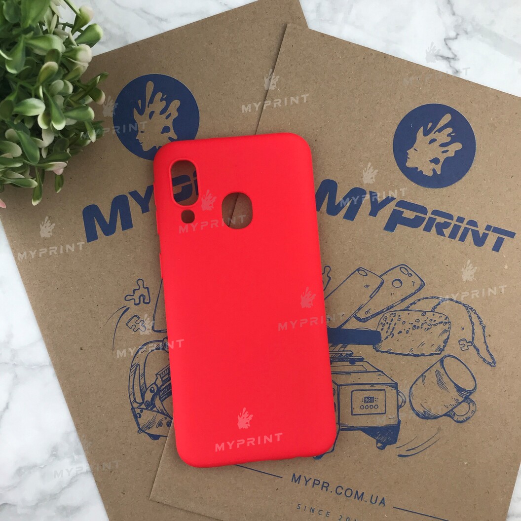Silicone case for Samsung A40 red (5493) - фото 1 Silicone case for Samsung A40 red (5493) - фото 1 - Covers for UV printing