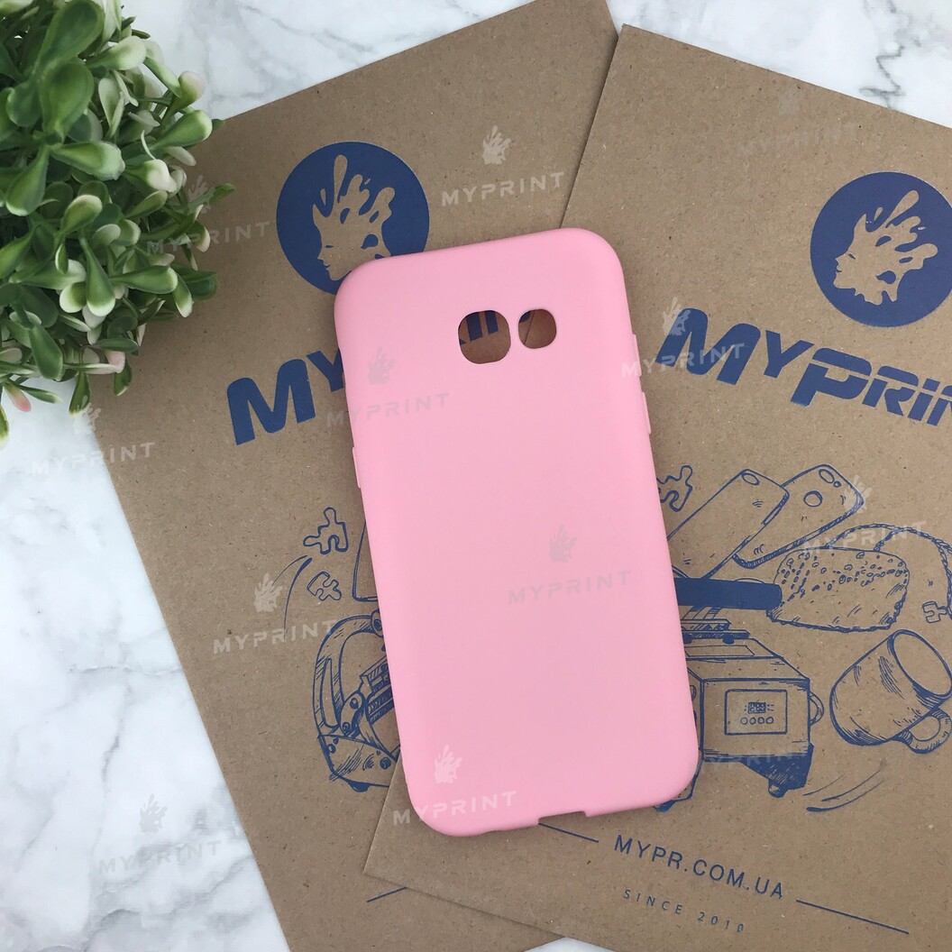 Чохол силіконовий для Samsung A520 рожевий (4833) - фото 1 - Чохли для УФ друку
