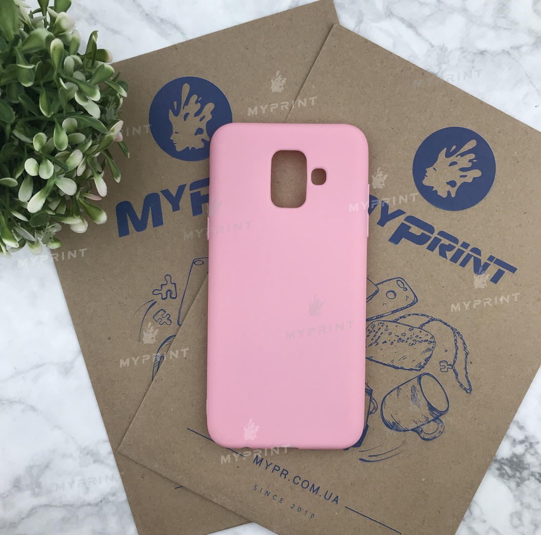 Silicone case for Samsung A6 pink (4845) - фото 1 Silicone case for Samsung A6 pink (4845) - фото 1 - Covers for UV printing