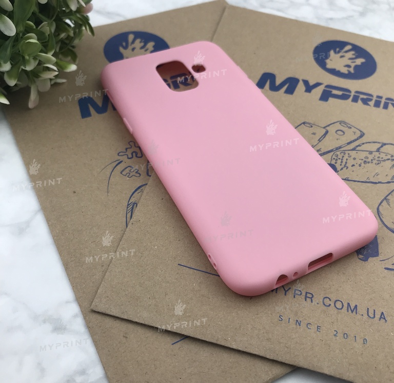 Чохол силіконовий для Samsung A6 рожевий (4845) 