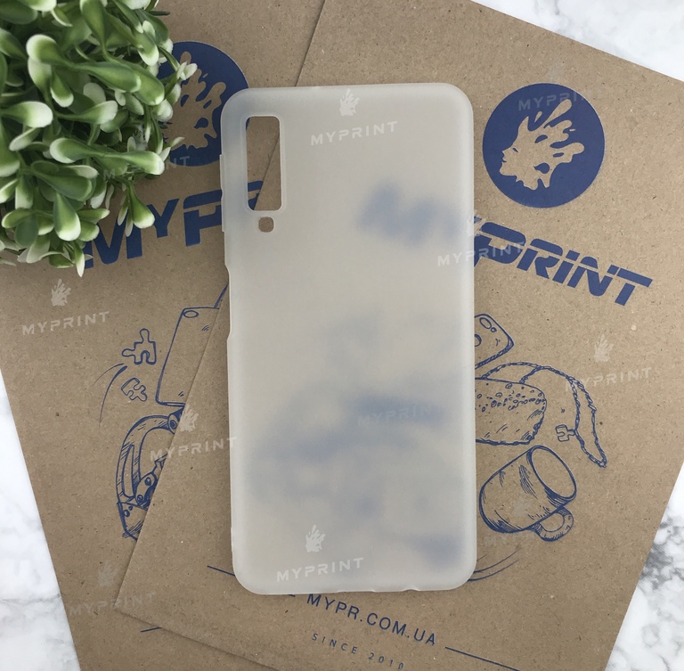 Чехол силиконовый для Samsung A7 2018 белый (4855)  Чехол силиконовый для Samsung A7 2018 белый (4855)