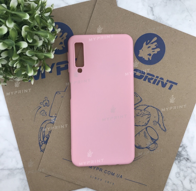 Чохол силіконовий для Samsung A7 2018 рожевий (4857) 