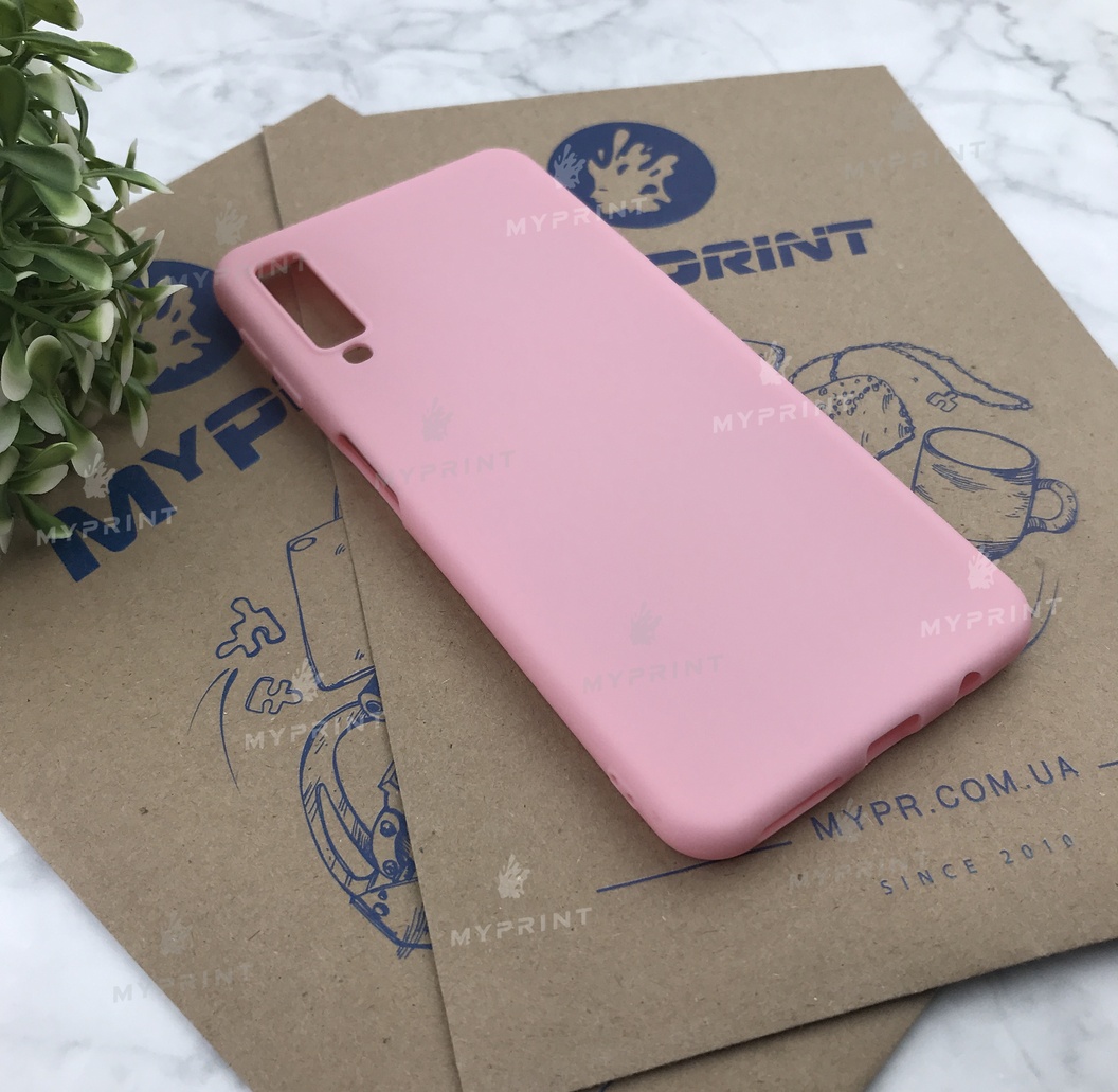 Чохол силіконовий для Samsung A7 2018 рожевий (4857) - фото 2 - Чохли для УФ друку