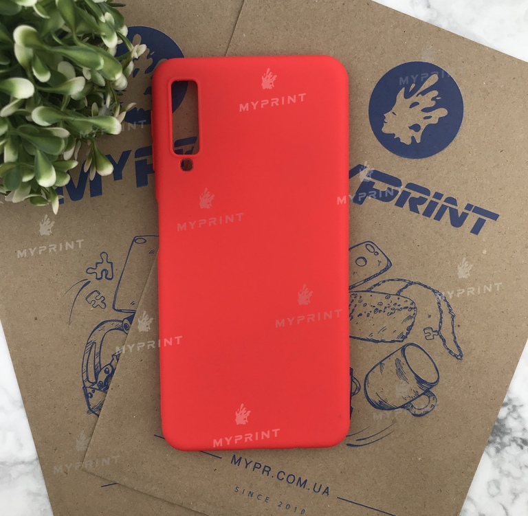 Чохол силіконовий для Samsung A7 2018 червоний (4858) 