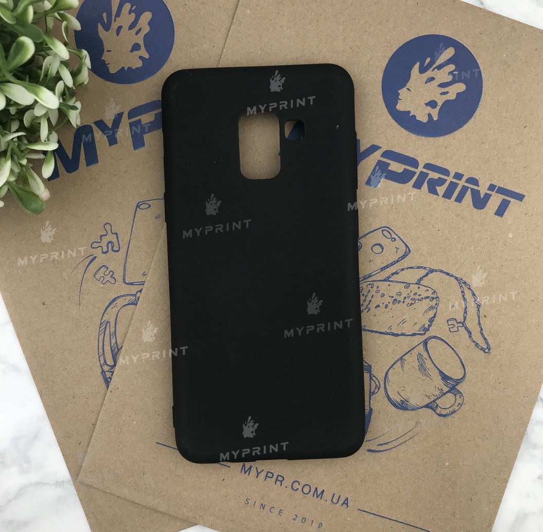 Чохол силіконовий для Samsung A8 2018 чорний (4868) - фото 1 Чохол силіконовий для Samsung A8 2018 чорний (4868) - фото 1 - Чохли для УФ друку