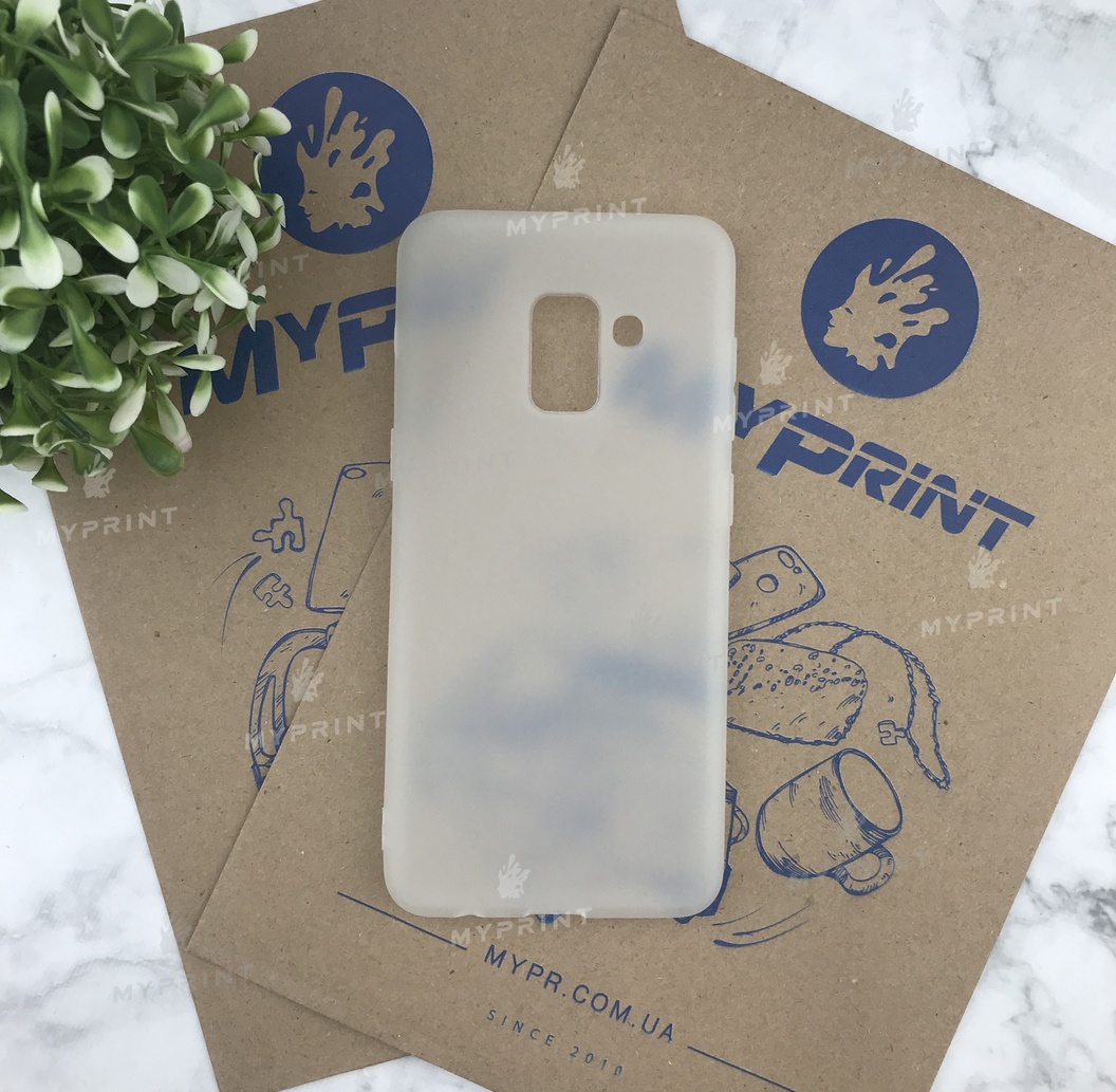 Чохол силіконовий для Samsung A8 2018 білий (4867) - фото 1 - Чохли для УФ друку