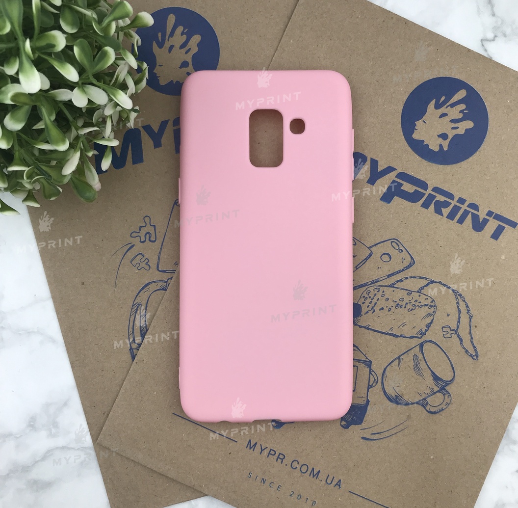Чохол силіконовий для Samsung A8 2018 рожевий (4869) - фото 1 - Чохли для УФ друку