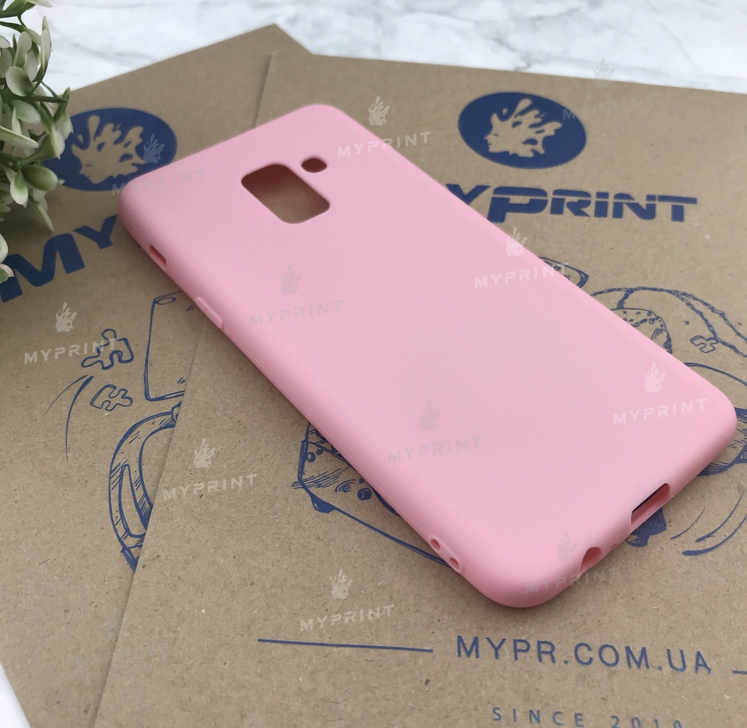 Чохол силіконовий для Samsung A8 2018 рожевий (4869) - фото 2 - Чохли для УФ друку