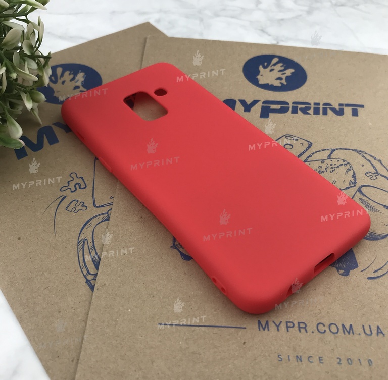 Чохол силіконовий для Samsung A8 2018 червоний (4870) 
