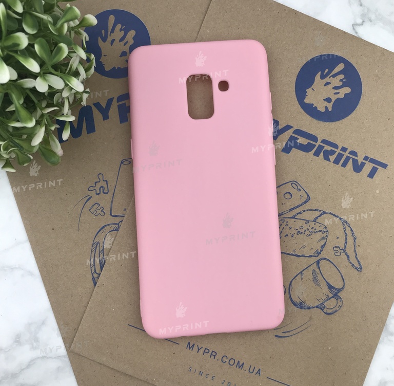 Чохол силіконовий для Samsung A8 Plus 2018 рожевий (4875) 
