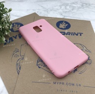 Чохол силіконовий для Samsung A8 Plus 2018 рожевий (4875) - фото 2 - Чохли для УФ друку
