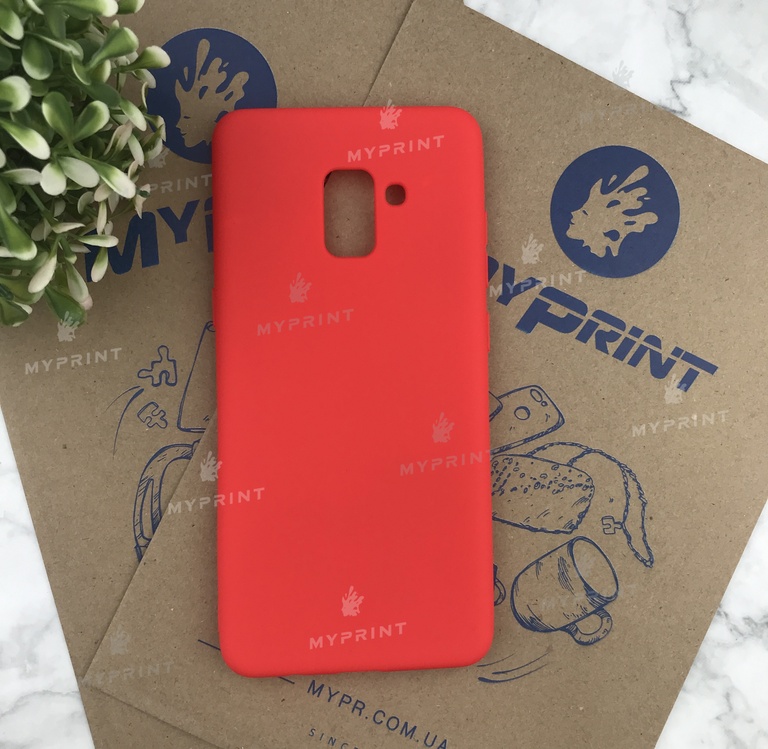 Чохол силіконовий для Samsung A8 Plus 2018 червоний (4876) 
