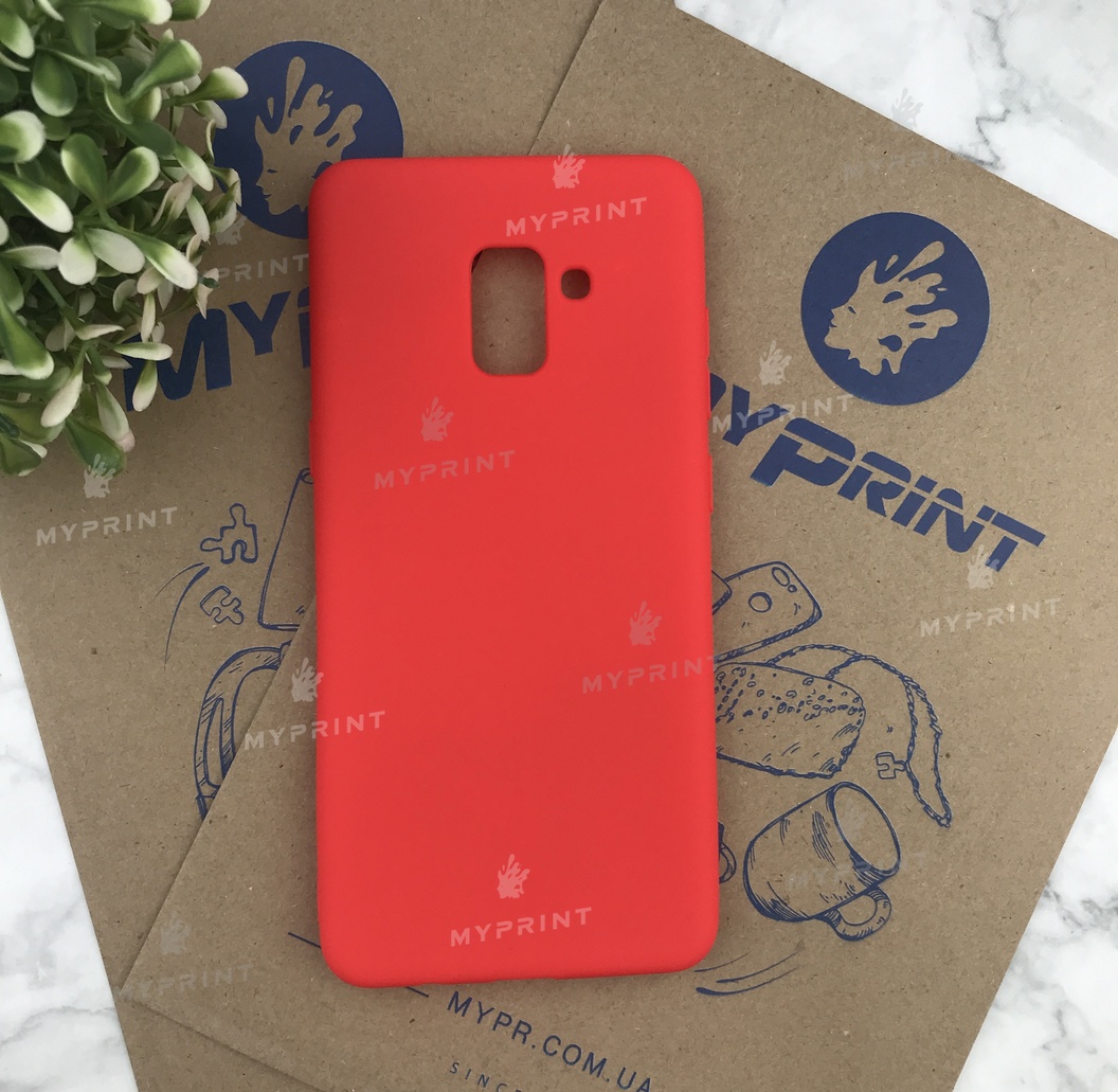 Чохол силіконовий для Samsung A8 Plus 2018 червоний (4876) - фото 1 Чохол силіконовий для Samsung A8 Plus 2018 червоний (4876) - фото 1 - Чохли для УФ друку