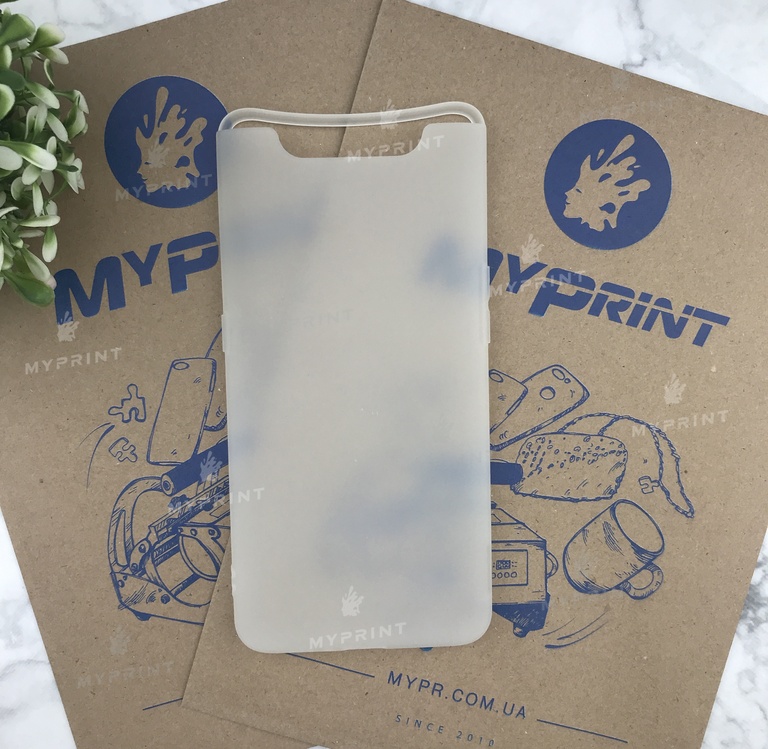 Чохол силіконовий для Samsung A80 білий (5507) 