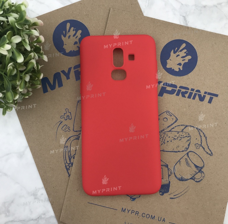 Чохол силіконовий для Samsung J8 2018 червоний (4981) 
