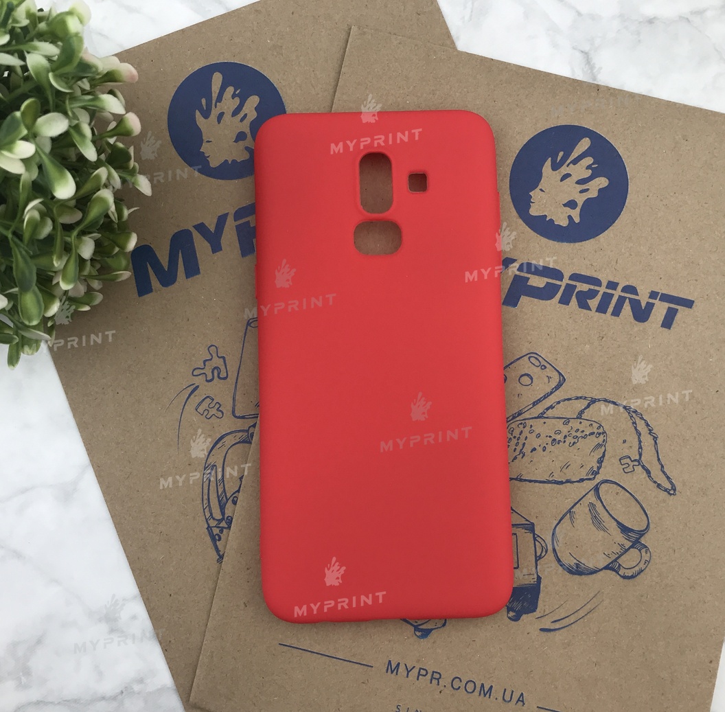 Чохол силіконовий для Samsung J8 2018 червоний (4981) - фото 1 - Чохли для УФ друку