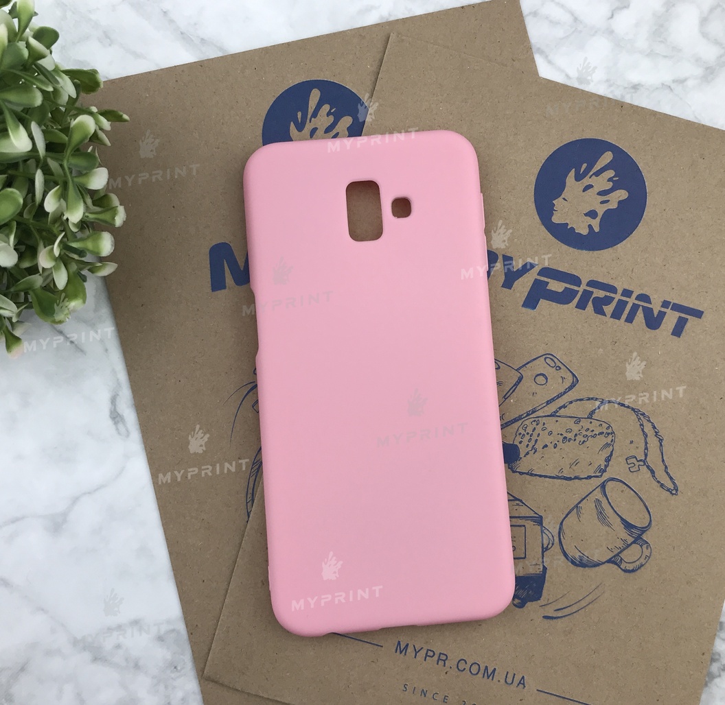 Чохол силіконовий для Samsung J6 Plus 2018 рожевий (4950) - фото 1 - Чохли для УФ друку