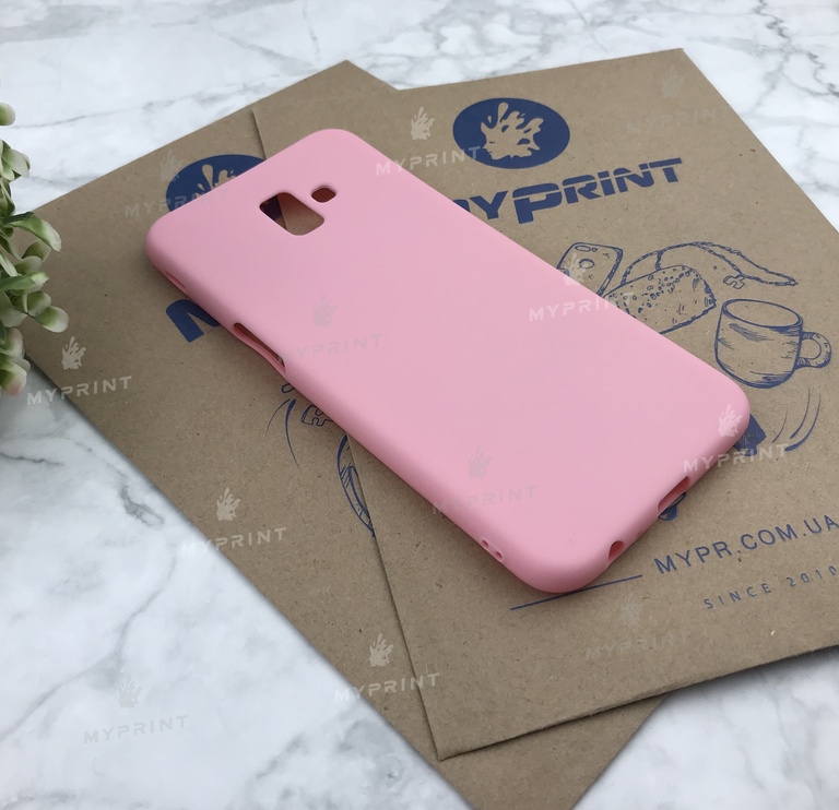 Чохол силіконовий для Samsung J6 Plus 2018 рожевий (4950) 