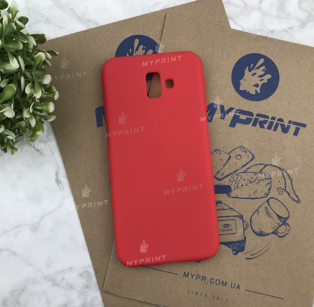 Чохол силіконовий для Samsung J6 Plus 2018 червоний (4951) - фото 1 - Чохли для УФ друку