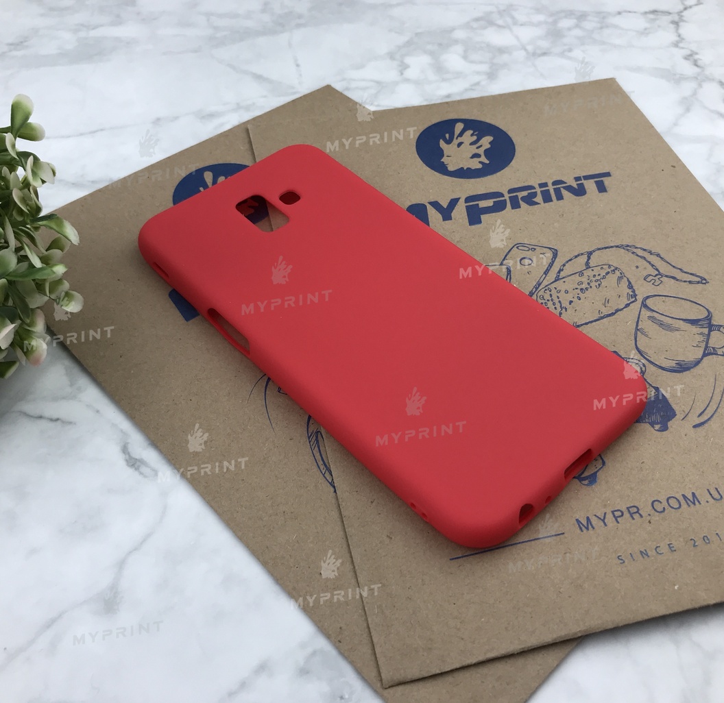 Чохол силіконовий для Samsung J6 Plus 2018 червоний (4951) - фото 2 - Чохли для УФ друку