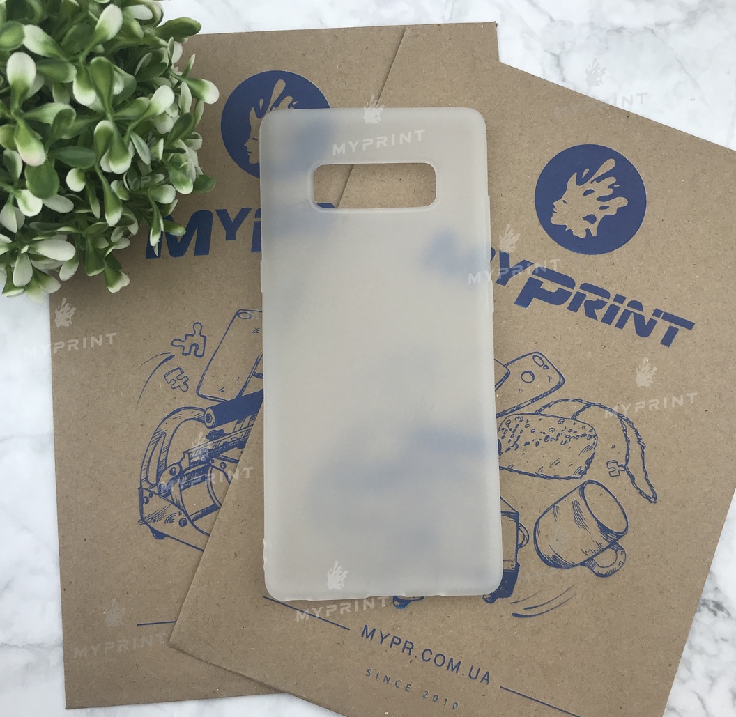 Чохол силіконовий для Samsung Note 8 білий (5002) - фото 1 Чохол силіконовий для Samsung Note 8 білий (5002) - фото 1 - Чохли для УФ друку