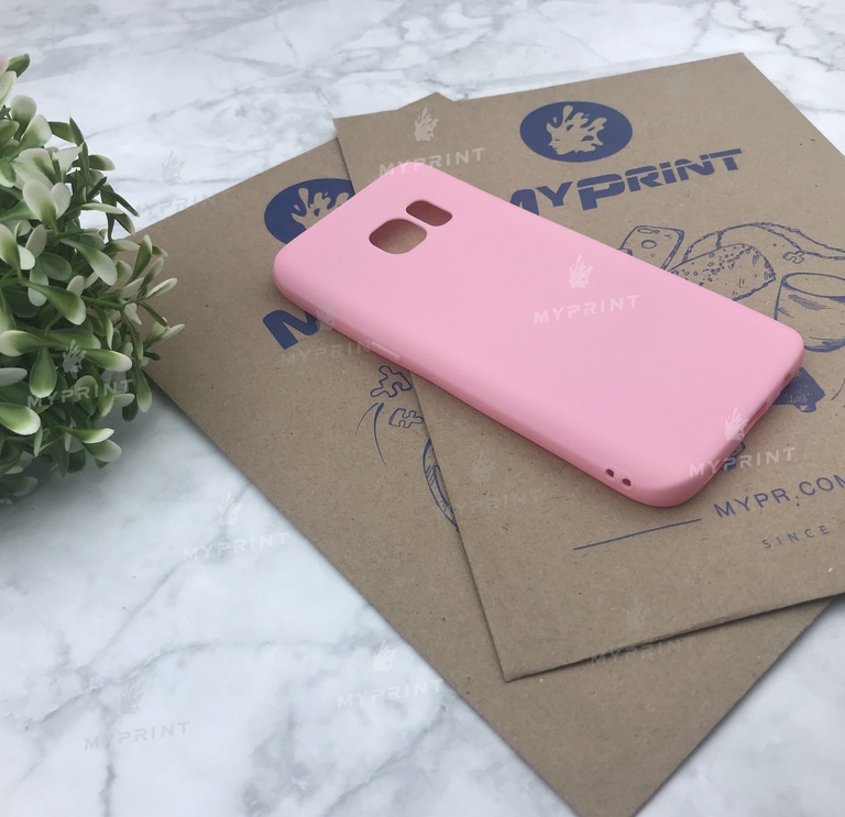 Чохол силіконовий для Samsung S6 EDGE рожевий (5030) 