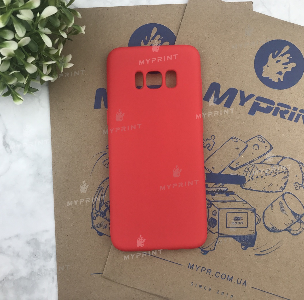 Silicone cover for Samsung S8 red (5057) - фото 1 Silicone cover for Samsung S8 red (5057) - фото 1 - Covers for UV printing