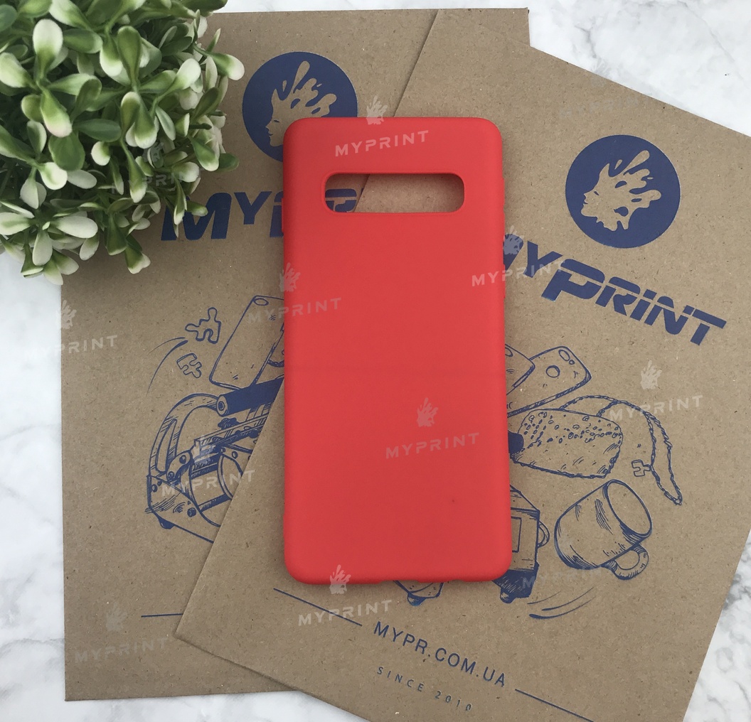 Чехол силиконовый для Samsung S10 красный (5013) - фото 1 Чехол силиконовый для Samsung S10 красный (5013) - фото 1 - Чехлы для УФ печати