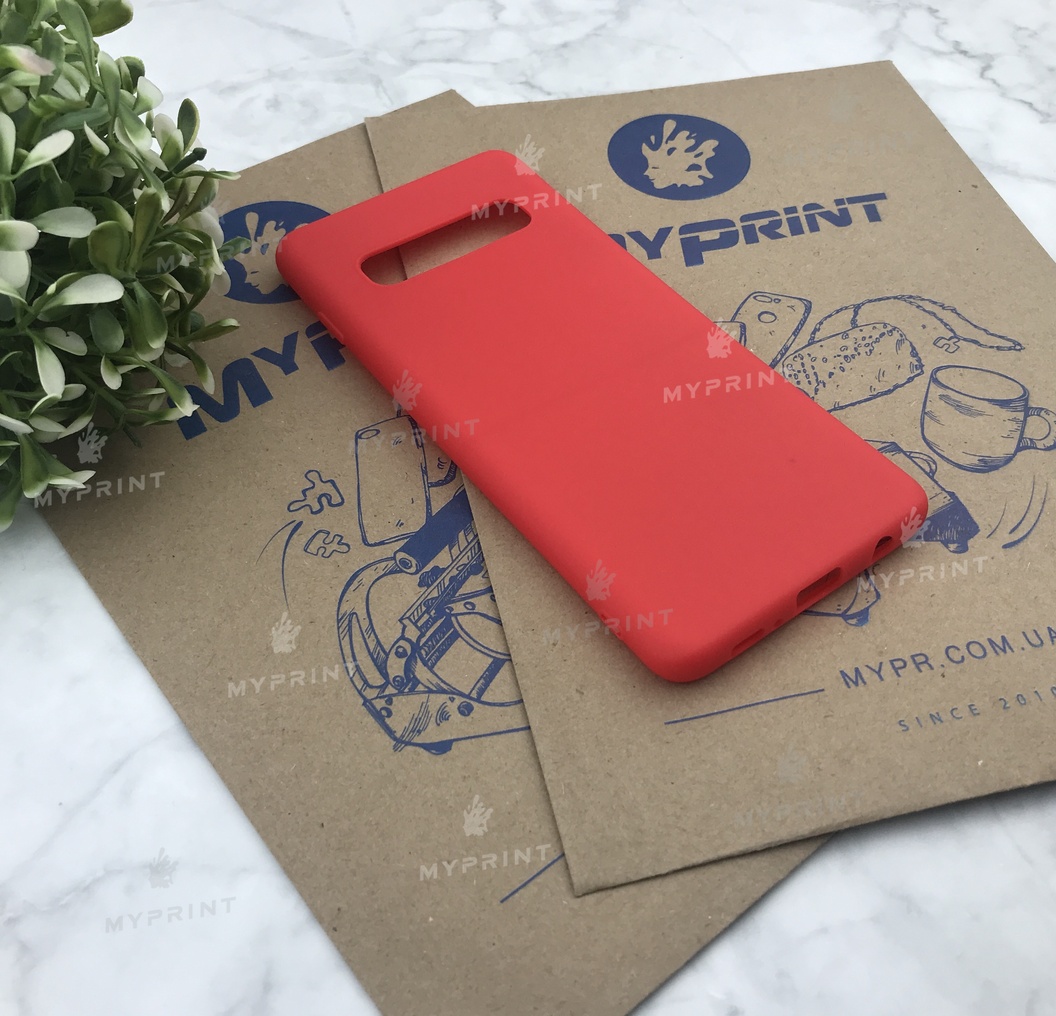 Чехол силиконовый для Samsung S10 красный (5013) - фото 2 Чехол силиконовый для Samsung S10 красный (5013) - фото 2 - Чехлы для УФ печати