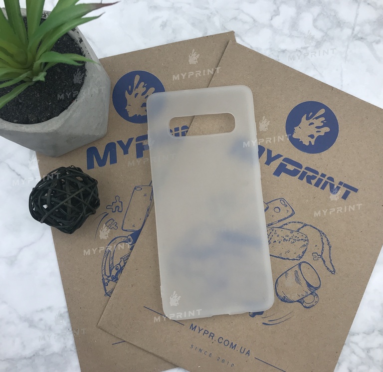 Чохол силіконовий для Samsung S10 Plus білий (5016) 