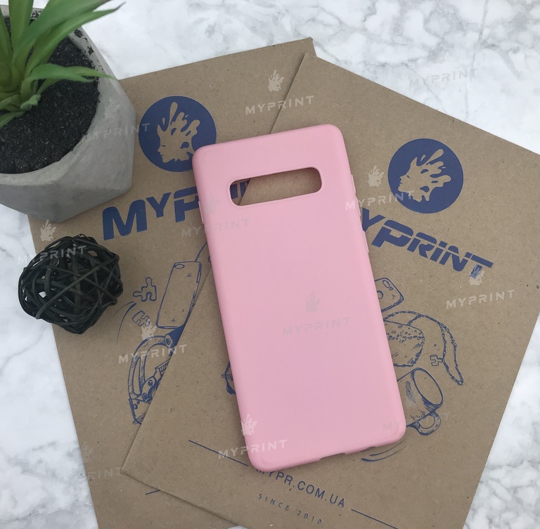 Чохол силіконовий для Samsung S10 Plus рожевий (5018) 