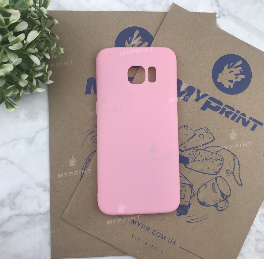 Чохол силіконовий для Samsung S7 EDGE рожевий (5042) - фото 1 Чохол силіконовий для Samsung S7 EDGE рожевий (5042) - фото 1 - Чохли для УФ друку