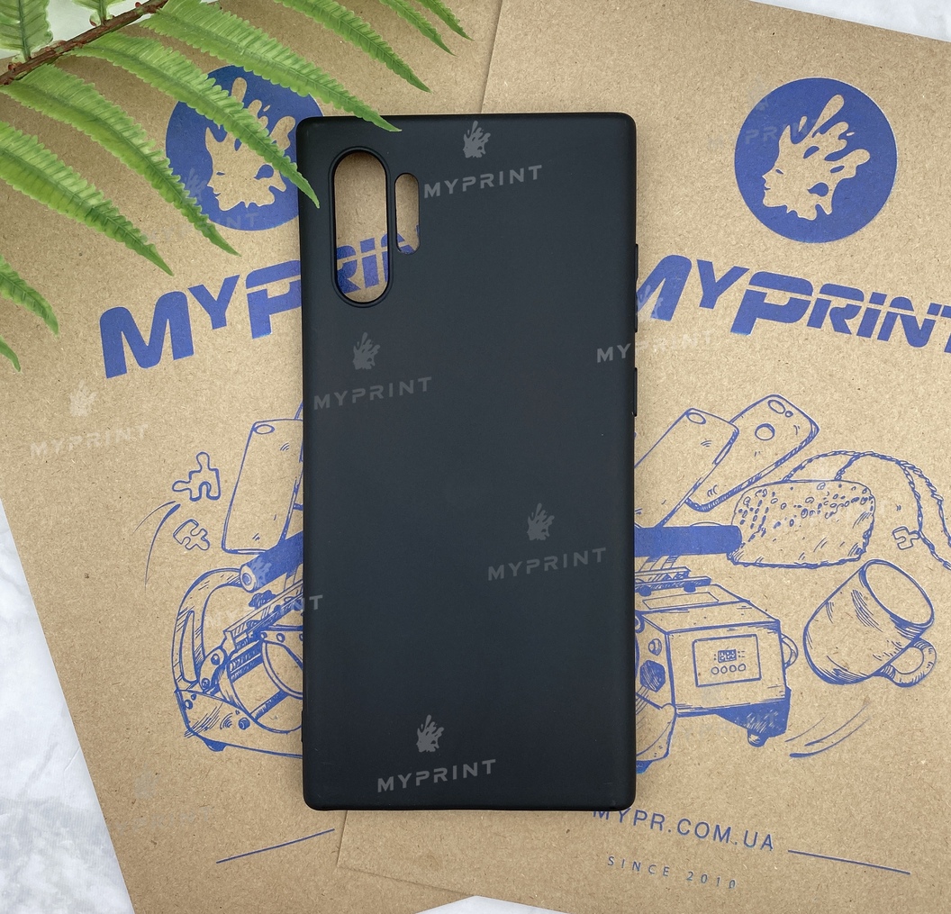 Чохол силіконовий для Samsung Note 10 Plus чорний (5758) - фото 1 Чохол силіконовий для Samsung Note 10 Plus чорний (5758) - фото 1 - Чохли для УФ друку