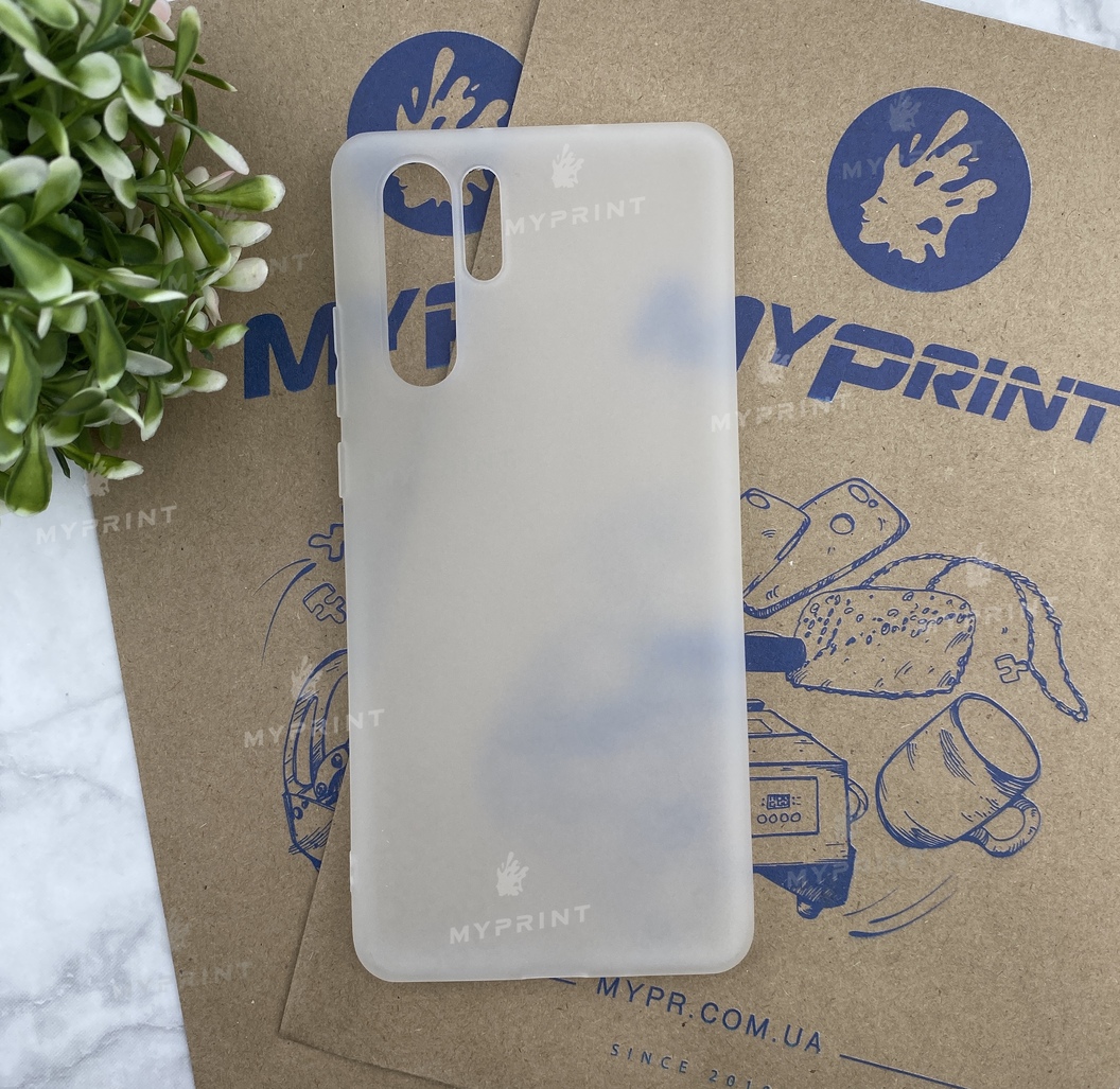 Silicone case for Huawei P30 Pro white (5470) - фото 1 Silicone case for Huawei P30 Pro white (5470) - фото 1 - Covers for UV printing