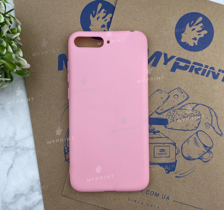 Чохол силіконовий для Huawei Y6 (2018) without fingerprint рожевий (4652)  Чохол силіконовий для Huawei Y6 (2018) without fingerprint рожевий (4652)