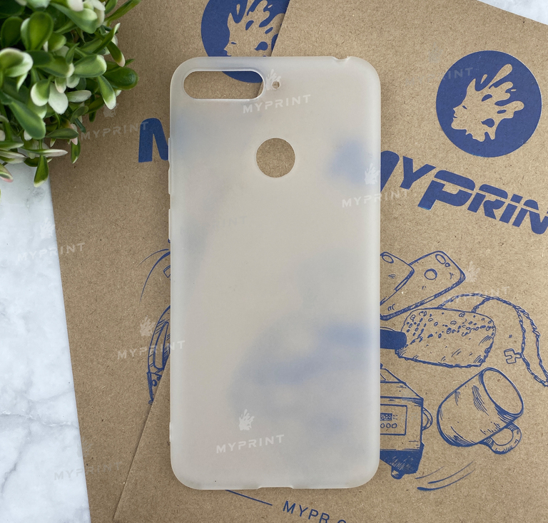 Silicone case for Huawei Y6 Prime (2018) with fingerprint white (4668)  Silicone case for Huawei Y6 Prime (2018) with fingerprint white (4668)