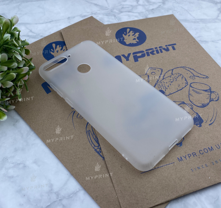 Silicone case for Huawei Y6 Prime (2018) with fingerprint white (4668)  Silicone case for Huawei Y6 Prime (2018) with fingerprint white (4668)
