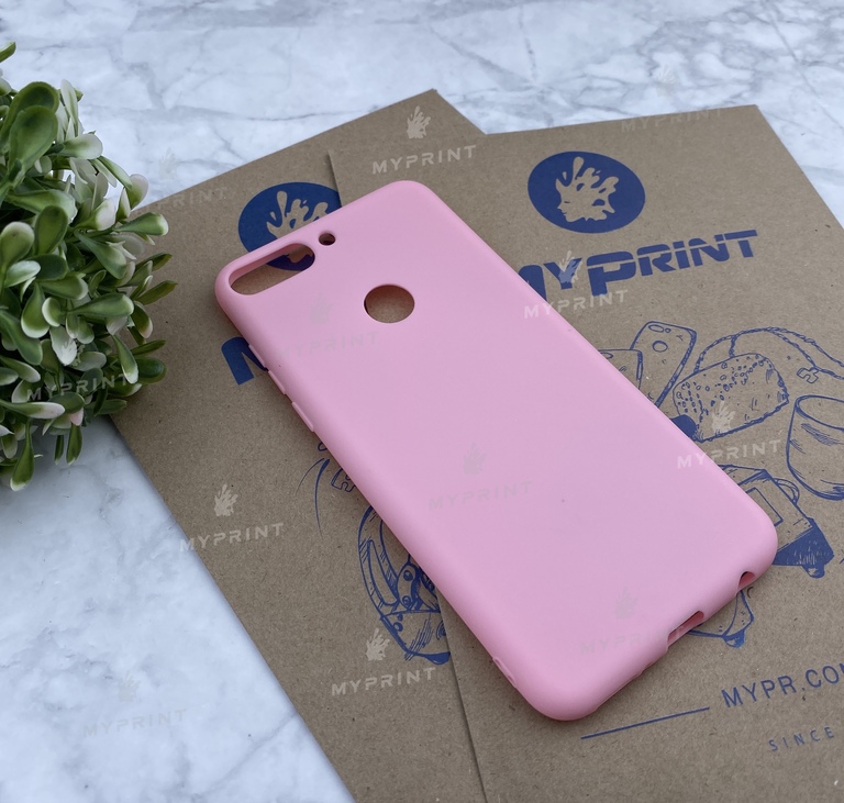 Чохол силіконовий для Huawei Y7 Prime (2018) рожевий (4685) 