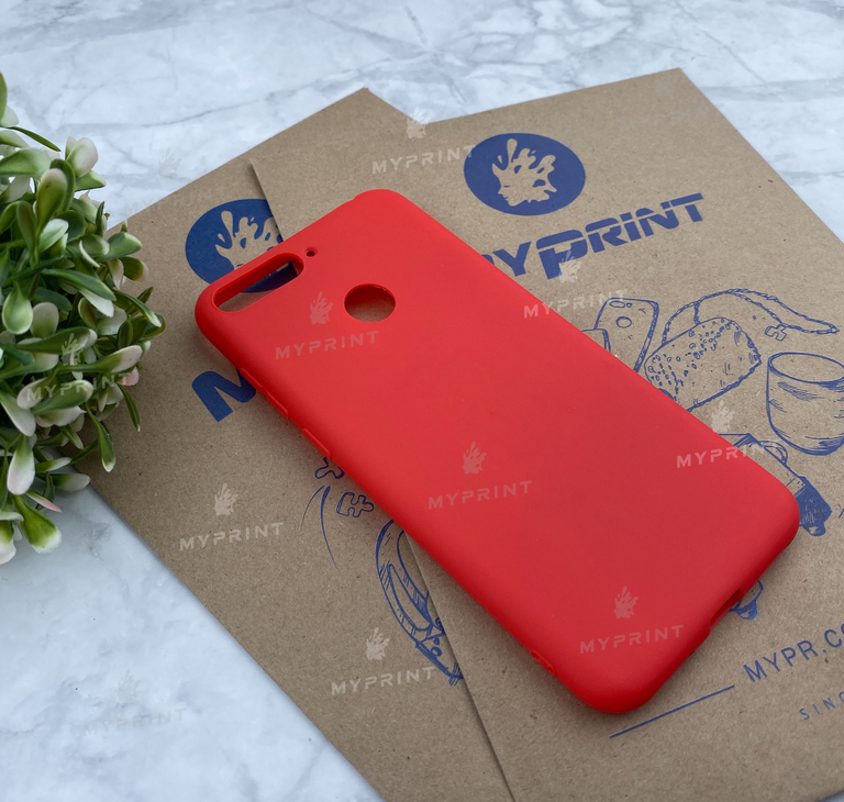 Чехол силиконовый для Huawei Y6 Prime (2018) with fingerprint красный (4671)  Чехол силиконовый для Huawei Y6 Prime (2018) with fingerprint красный (4671)