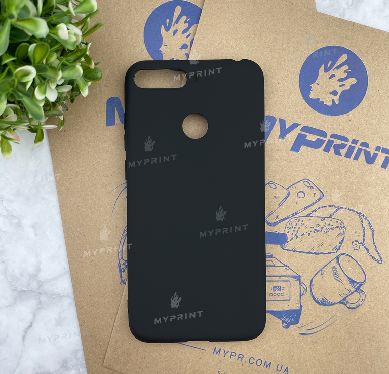 Чохол силіконовий для Huawei Y6 Prime (2018) with fingerprint чорний (4669)  Чохол силіконовий для Huawei Y6 Prime (2018) with fingerprint чорний (4669)
